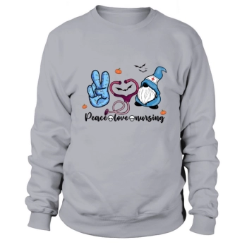 Halloween Nurse Peace Love Nursing Sublimation Sweatshirt