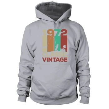 50th Birthday 1972 Angler Fishing Retro Vintage Hoodies