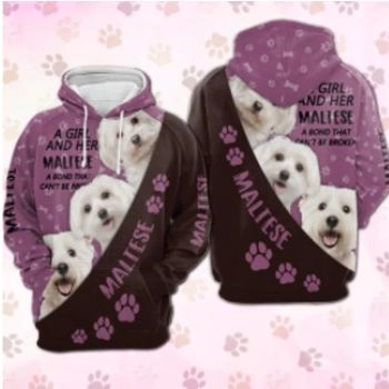 Fashion Purple Dog Pattern Animals Hoodie