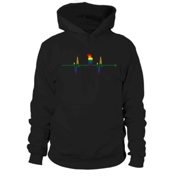 Weimaraner Heartbeat Gay Rainbow Colorful LGBTQ 2020 Hoodies