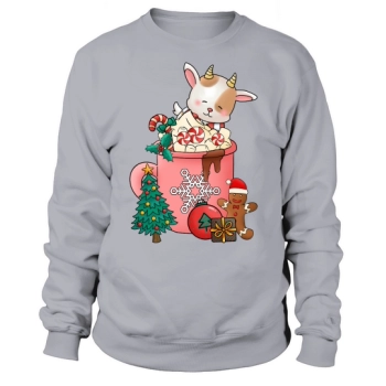Christmas Hot Drinks Cute Goat Sweatshirt