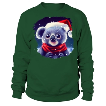 Christmas Cute Koala with Santa Hat Sweatshirt