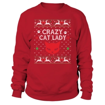 Crazy Cat Lady Ugly Christmas Sweatshirt