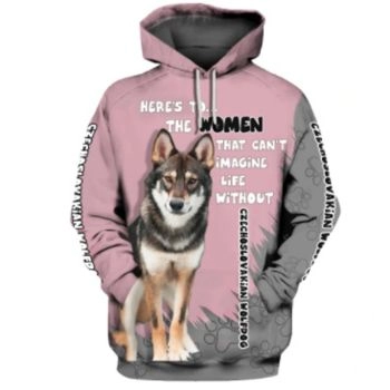 Precious Pink Dog Pattern Animals Hoodie