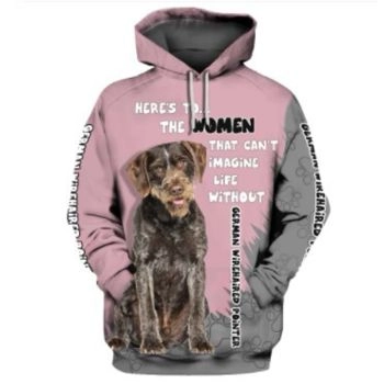 Loose And Gorgeous Pink Dog Pattern Animals Hoodie