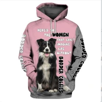  Precious Pink Dog Pattern Animals Hoodie