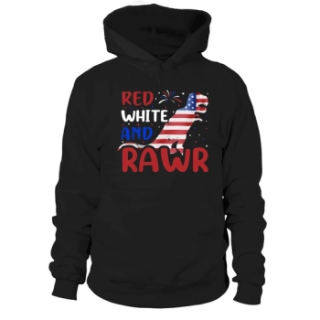 Red White And Rawr 4th Of July Hoodies