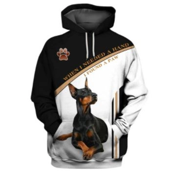 Vintage  White Black Dog Pattern Animals Hoodie