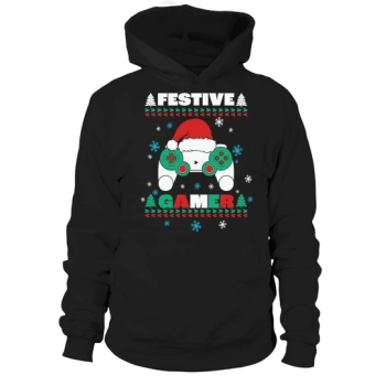 Festive Gamer Game Controller Christmas Hoodies