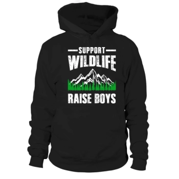 Supporting wildlife Raising boys Hoodies