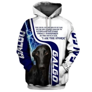 Fashion Blue White Dog Pattern Animals Hoodie