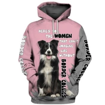 Temperament Pink Dog Pattern Animals Hoodie