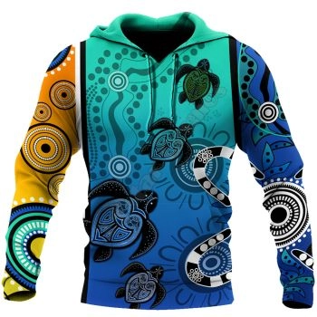 Precious And Gorgeous Blue Turtles Pattern Animals Hoodie