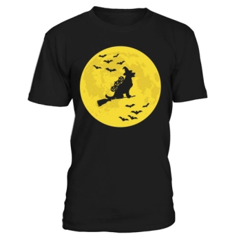 Golden Retriever Witch In Moon Funny Halloween