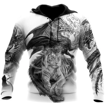 Precious Grey Tiger Pattern Animals Hoodie