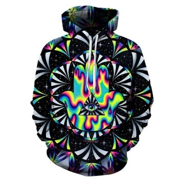  Fashion trend pattern printed fleece sweatshirt 