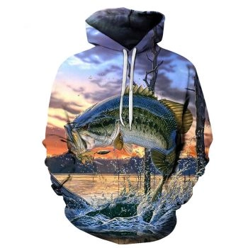 Loose Purple Fish Pattern Animals Hoodie