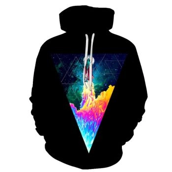 Oversize Black Star Pattern Starsky Hoodie