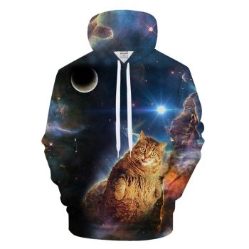 Classical And Elegance Blue Cat Pattern Animals Hoodie