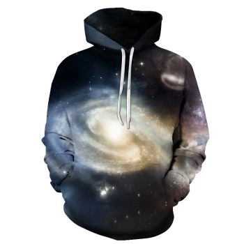 Popular Black Star Pattern Scenery Hoodie