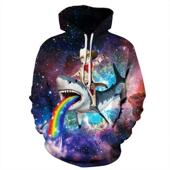 Precious And Gorgeous Colorful Shark Pattern Animals Hoodie