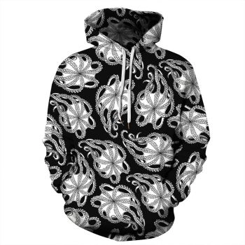 Classical And Elegance Black White Octopus Pattern Animals Hoodie