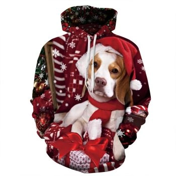 Pretty And Vintage  Red Dog Pattern Animals Hoodie