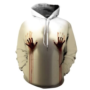 Classical  White Finger Pattern Halloween Hoodie