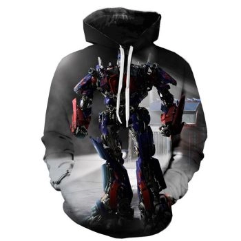 Elegance Black Transformers Pattern Transformers Hoodie