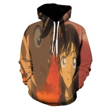 Vintage Red Conan Pattern Detective Conan Hoodie