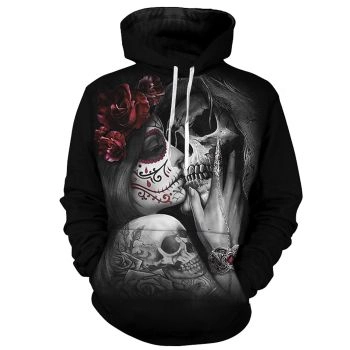  Fashion Black Skull Pattern Animals Hoodie