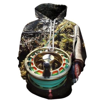 Loose And Fashion Colorful Fishing Pattern Animals Hoodie