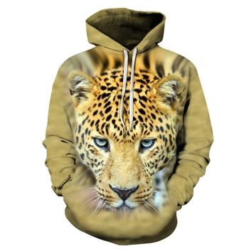 Loose Yellow Tiger Pattern Animals Hoodie