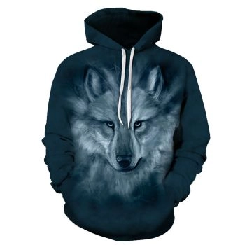 Gorgeous Blue Wolf Pattern Animals Hoodie