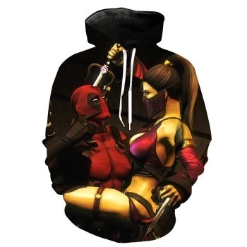 Fashion Black Deadpool Pattern Deadpool Hoodie