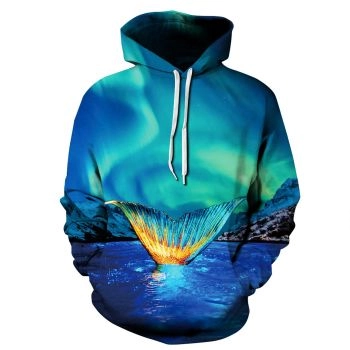 Fashion And Gorgeous Blue Fish Pattern Animals Hoodie