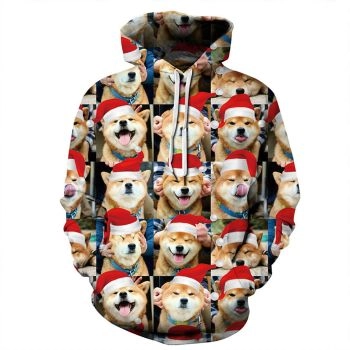 Elegance Brown Dog Pattern Animals Hoodie