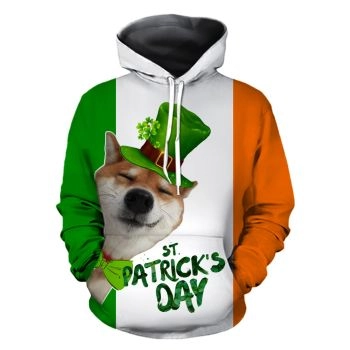 Gorgeous Green Dog Pattern Christmas Hoodie