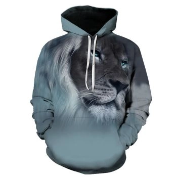 Gorgeous Blue Lion Pattern Animals Hoodie