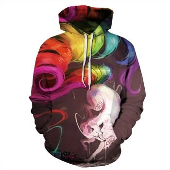 Oversize Colorful Foxes Pattern Animals Hoodie