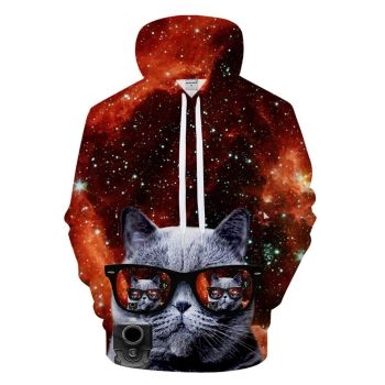 Gorgeous Red Cat Pattern Animals Hoodie