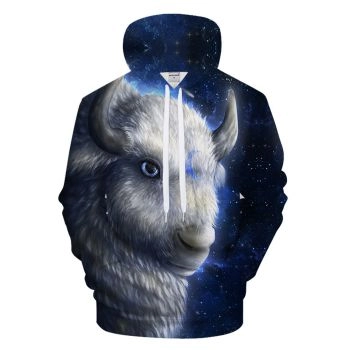Cute And Loose Blue Cow Pattern Animals Hoodie