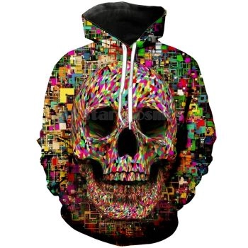 Cute And Loose Colorful Skull Pattern Halloween Hoodie