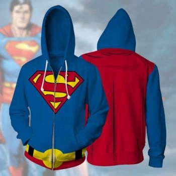 Children and adult hero Superman sweatshirt zipper jacket 