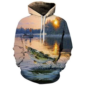 Classical  Brown Fish Pattern Animals Hoodie