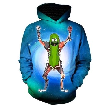 Precious And Cute Blue Rick And Morty Pattern Cartoon Hoodie