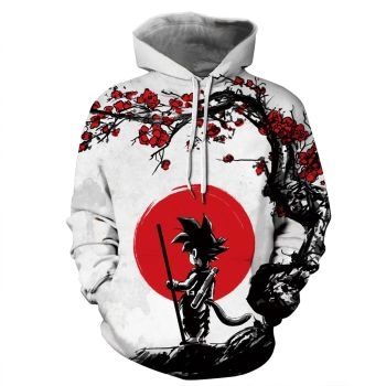 Dragonball print couples hooded sweatshirt