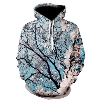  Printed sweatshirt Japanese national flower pattern