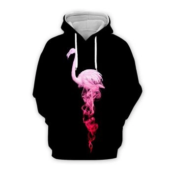 Cute And Loose Black Flamingos Pattern Flamingos Hoodie