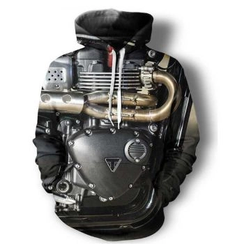 Gorgeous Black Engine Pattern Car Hoodie